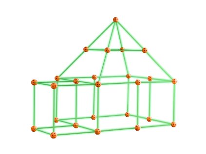 Stavebnica 85 dielov, 55 tyčí, 30 gúľ, svietiaca v tme, 4+ rokov