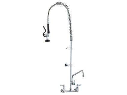 Stenný kuchynský kohútik s predoplachovou sprchou 47" 12" mosadz