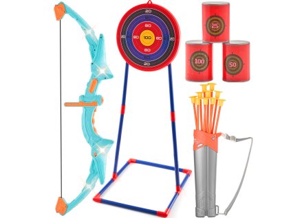 Súprava luku a 10 prísavných šípov, led, terč, púzdro, 6+ rokov