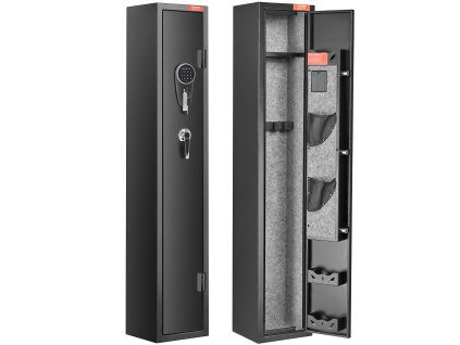Trezor na 2 pušky s digitálnym zámkom, odnímateľná polica, na pištole