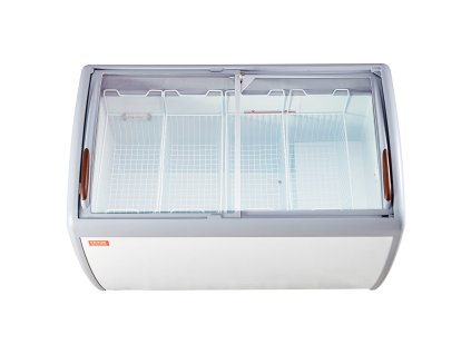 Truhlicový mraziak na zmrzlinu 362 L, 2 posuvné sklá, 4 koše, kolieska