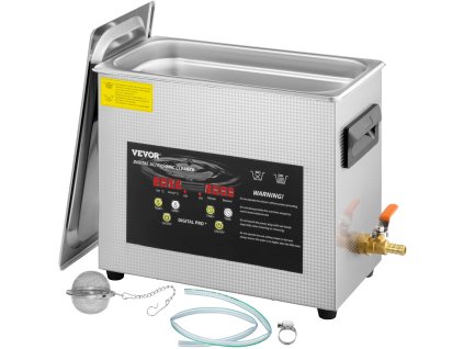 Ultrazvuková čistička 6 l, 180 W ultrazvuk, 400 W ohrievač s časovačom