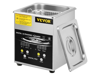 Ultrazvukový čistič 2 l, 60 W ultrazvuk, 100 W ohrievač, časovač