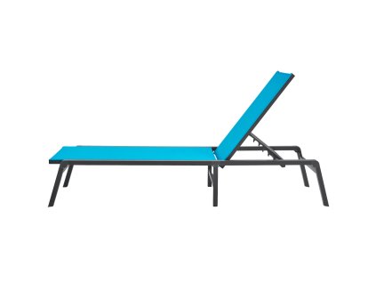 Záhradné ležadlo hliníkové skladacie 5 polôh úplne ploché modré