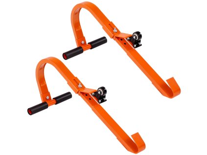 Háky na strešný rebrík 2 ks oceľové s kolieskom, gumová t-tyč, 500 lbs