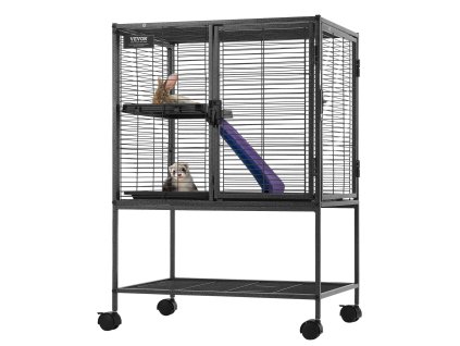 Klietka pre malé zvieratá 34" kovová 2-poschodová s rampami a zásobníkom