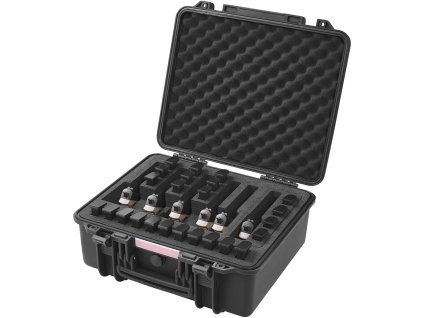 Pevný kufrík na 6 pištolí, predrezaná pena, vodotesný 19.3×17.1×8.3 in
