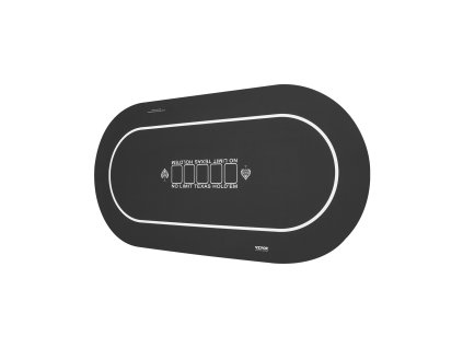 Skladací pokerový poťah na stôl 70×35" pre 6-8 hráčov s taškou, čierny