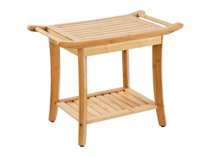 Sprchová stolička 24×13.8×18.9 in nosnosť 300 lbs s policou a rúčkou