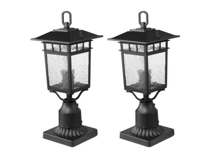 Vonkajšie stĺpikové svietidlo 2 ks, 400 mm, vodotesné, súmrak–úsvit