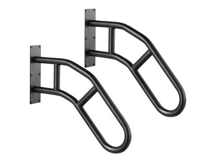 Zábradlie na vonkajšie schody 29" nástenné u tvar matná čierna 2 ks
