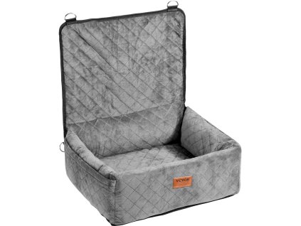 Psia autosedačka do auta, vrecko, pútko, pena+pp, do 40lbs, sivá