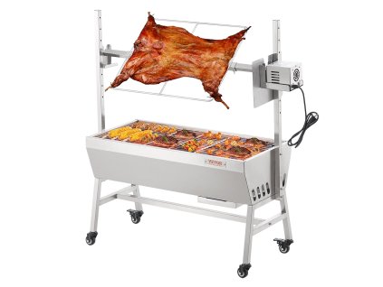 Rotačný gril na špíze 35 inch 90 lbs s 42w motorom nerez na kolieskach