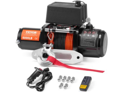 Elektr. navijak 2721.6 kg na auto syntetické lano diaľkové ovládanie