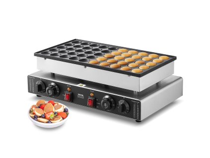 Elektrický stroj na dorayaki 50 ks, ø43 mm, 1700 W, nerez, duálny