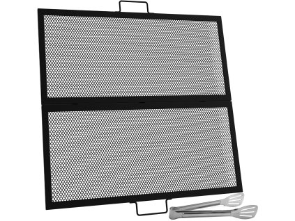 Grilovací rošt 36 inch, skladací štvorcový oceľový s rúčkou na oheň