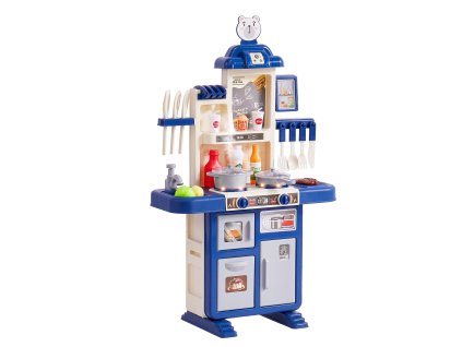 Hračka kuchynka pre deti so sporákom, zvukmi, svetlami, 48 ks, modrá