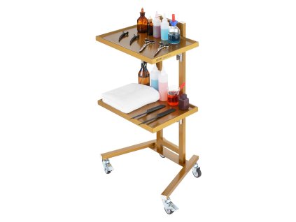 Laboratórny vozík z nerezovej ocele, 2 poličky, 4 tiché kolieska