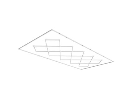 LED garážové stropné svietidlo 88000LM 6500K 14 mriežok štvorcové