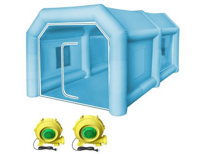 Nafukovací pracovný stan 13×8×7 ft, 210D oxford, 2 ventilátory