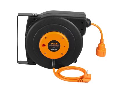 Navíjač kábla 15 m, 1 m vstup, 1600W, term. ochr., 180° držiak