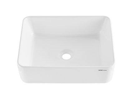 Obdĺžnikové umývadlo na dosku 19"×14.7" biele keramické do kúpeľne