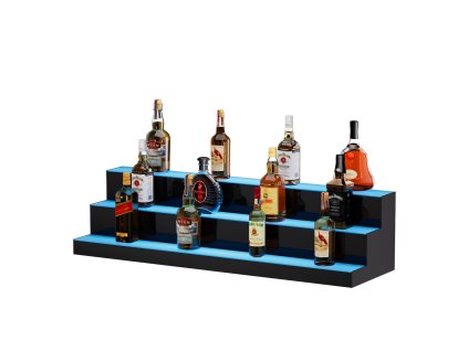 Osvetlená polica na fľaše do baru led rf app ovládanie 101.6cm 3stupne