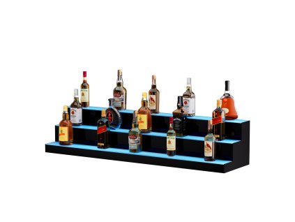 Osvetlená polica na fľaše led rf+app ovládanie 121.9 cm 3-policová