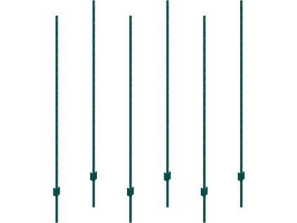Plotové stĺpiky u-profil 6 feet, balenie 6 ks, oceľné, zelené