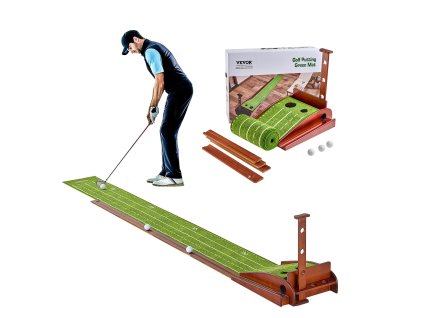 Puttingová rohož 2 jamky, vnútorná, drevený podstavec, 3 lopty