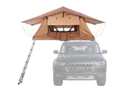 Strešný stan hardshell pre 2–3 osoby, teleskopický rebrík, matrac