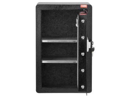 Trezor 99 l s kľúčovým a kódovým zámkom, 2 police, led, požiarny vak