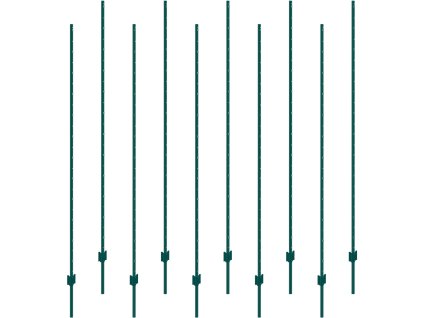 U-profilové plotové stĺpy 7 feet, 10 ks, oceľové, zelené pre oplotenie