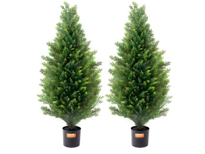 Umelý cédrový strom 36 inch vysoký (2 ks), s kvetináčom, uv odolný