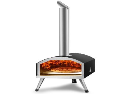 Pec na pizzu 12-inch prenosná, na pelety a uhlie, nerez, kameň, kryt