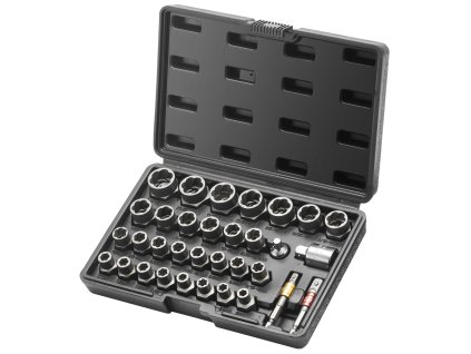 Sada extraktorov 29 dielov, 6-10 mm, 13/32"-3/4", cr-mo, kufrík
