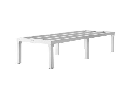 Hliníkový podlahový regál 60”×20”, 12” od zeme, nosnosť 1800 lbs