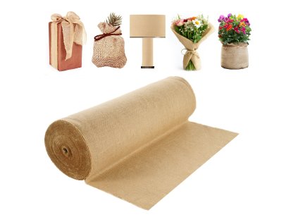 Jutové plátno v rolke 40”×300 ft, 50×50 vysoká hustota, prírodné