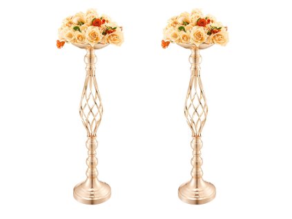 Kovový stojan na kvety 20 ks, výška 58 cm/22.83", zlatý na stôl