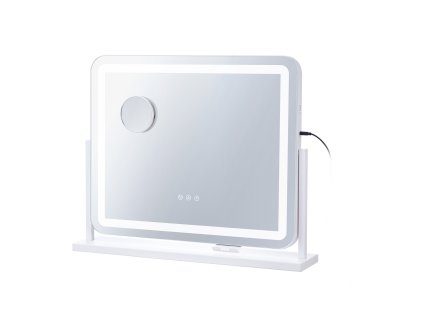 Kozmetické zrkadlo s led, 3 režimy, 5×, usb, dotyk, 360°, 21.7×17.7 in