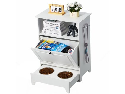 Kŕmna stanica s 2 nerez miskami a vyklápacou skrinkou pre malé psy