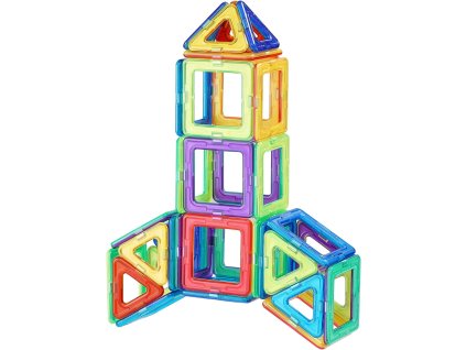 Magnetické stavebné kocky 123 dielov, kolesá a ruské koleso, 5+