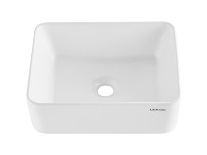 Obdĺžnikové keramické nadpultové umývadlo 16"×12", biele do kúpeľne