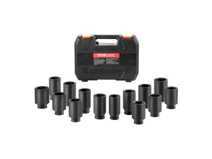 Sada hlavíc na matice nápravy 14-dielna 1/2" 6+12-bodové metrické