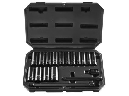 Sada hlbokých nástrčných hlavíc 3/8" 18 dielov, 8–22 mm, 6-hran cr-v