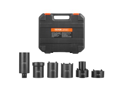 Sada nástrčných hlavíc na matice nápravy 1/2 inch, 6 dielov s kufríkom