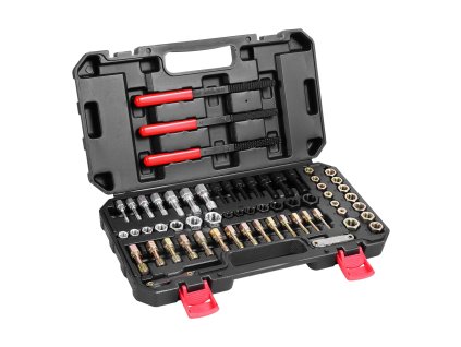 Sada závitníkov a matríc 61 dielov, UNC/UNF/metrické, 28/28/3, puzdro