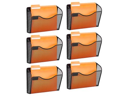 Stenový kovový organizér na dokumenty, sada 6 ks, 1 priečinok, menovky