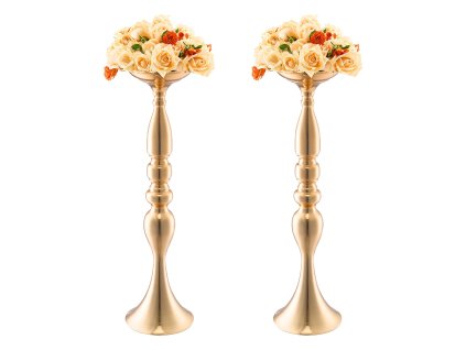 Stojan na kvetinové aranžmány 24 ks, kovový zlatý, 50cm/19.7”