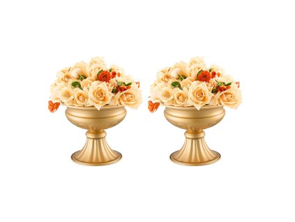 Stojan na kvetinové aranžmány kovový 16 cm vysoký 10 ks zlatý